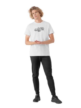 Koszulka T-shirt Męski 4F biały z nadrukiem H4Z21 TSM019