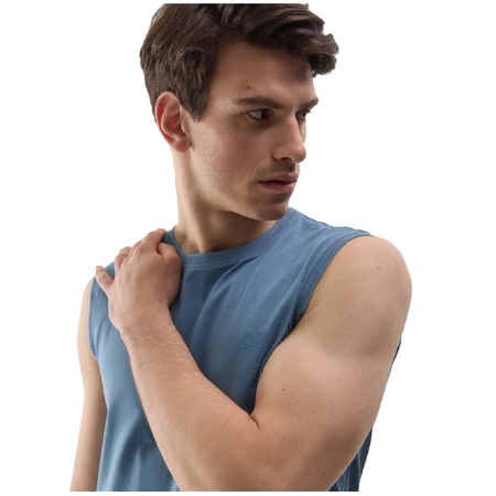 Koszulka męska tank top bez rękawów denim 4F WSS24 TSLEM075
