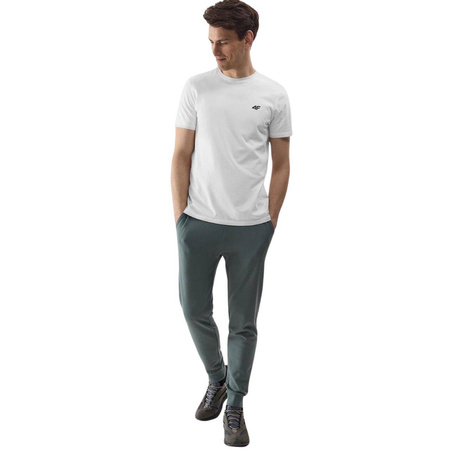 Koszulka męska 4F małe logo 4FWSS24TTSHM1154 biały