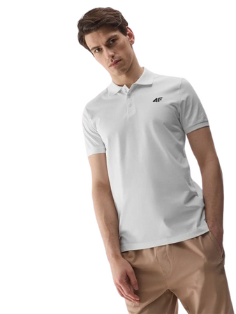 Koszulka męska polo 4F 4FWMM00TPTSM316 biała