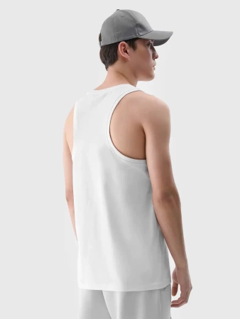 Koszulka męska bez rękawów 4FWMM00TSLEM126 biały