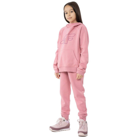 Bluza dresowa z kapturem dziewczęca 4F HJZ22 JBLD002 różowa