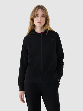 Bluza rozpinana z kapturem damska 4FWMM00TSWSF1763 czarna