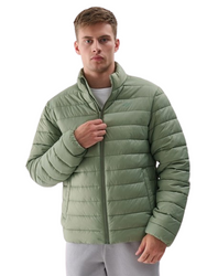 Męska kurtka puchowa pikowana 4F 4FWAW24TDJAM483 zielona