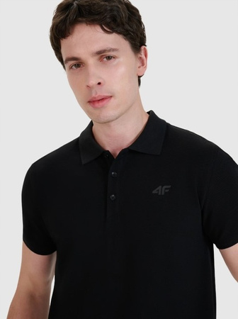 Koszulka męska polo 4FWMM00TPTSM366 czarny