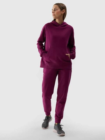 Bluza dresowa damska z kapturem fioletowa 4F WSS24 TSWSF0955