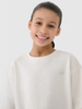 Dziewczęcy t-shirt oversize 4F 4FJWSS25TTSHF1851 kremowy