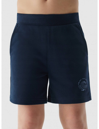 Spodenki dziecięce sportowe dresowe 4F 4FJWSS24TSHOM274 granat