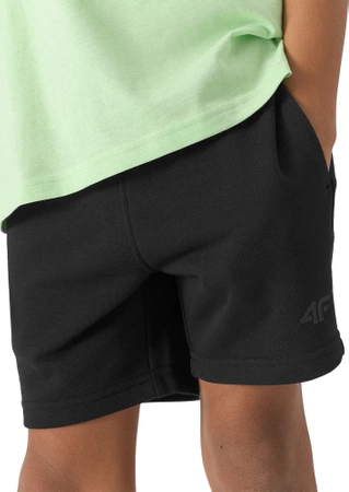 Spodenki chłopięce dresowe 4F 4FJWSS24TSHOM272 czarne