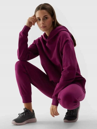 Bluza dresowa damska z kapturem fioletowa 4F WSS24 TSWSF0955