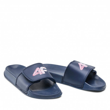 Klapki Dziewczęce zapinane na rzep 4F HJL22 JKLD003 granatowe