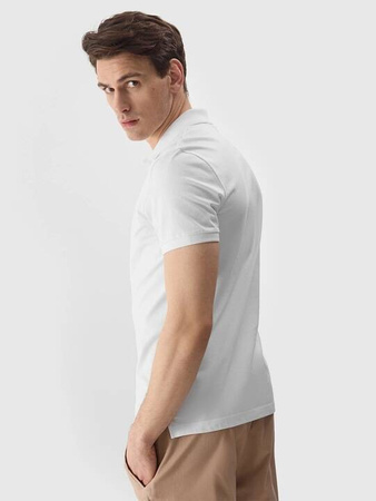 Koszulka polo męska biała 4F WSS24 TPTSM129