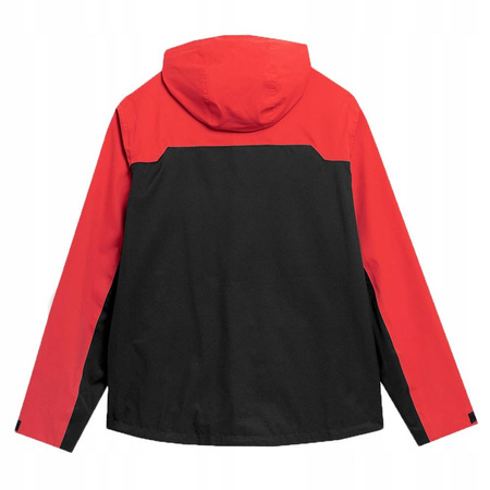 Kurtka Przeciwdeszczowa Męska z kapturem 4f SS23TTJAM080 czerwona