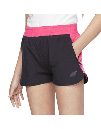 Krótkie Spodenki Szorty Dziewczęce 4F HJL21-JSKDTR001 GRANAT