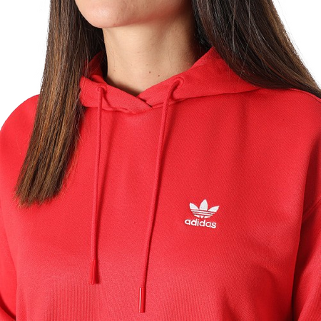 Adidas Originals bluza damska kolor czerwony z kapturem z nadrukiem IP0585