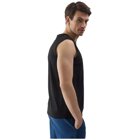 Koszulka męska tank top bez rękawów czarna 4F WSS24 TSLEM075