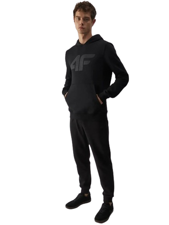 Bluza męska z kapturem 4F 4FWMM00TSWSM1464 czarna