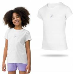 Koszulka dziewczęca t-shirt biały 4F JWSS24 TTSHF1111