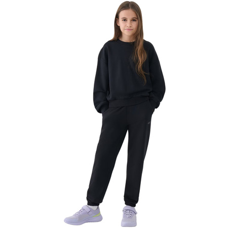 Spodnie dresowe dziecięce 4FJWSS25TTROF0950 czarne