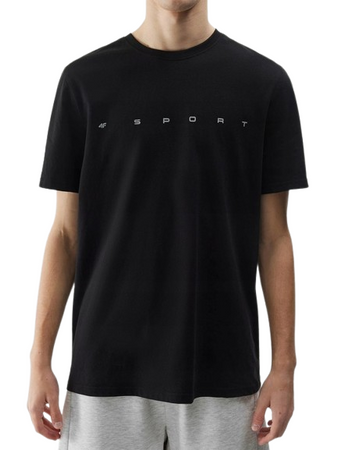 Koszulka męska bawełniania 4F 4FWSS24TTSHM1283 czarna