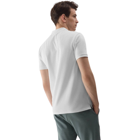 Koszulka męska polo 4F biała 4FWSS24TPTSM130