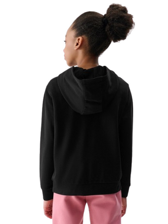 Bluza dresowa dziewczęca nierozpinana 4F 4FJWMM00TSWSF1316 czarna