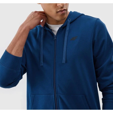 Bluza męska z kapturem rozpinana 4FWMM00TSWSM1768 morska