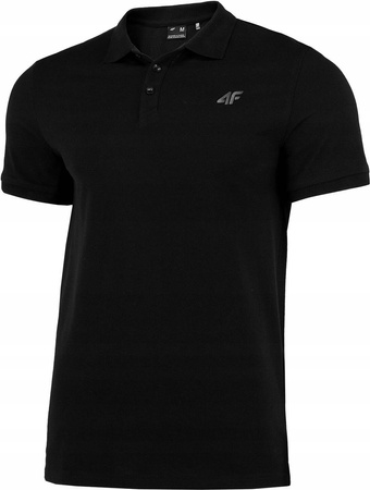Koszulka polo męska czarna 4F WSS24 TPTSM129