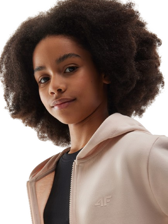 Bluza dziecięca rozpinana 4FJWSS24TSWSF0919 beżowa