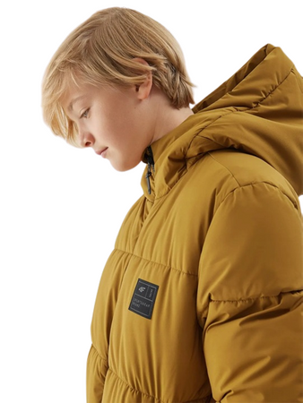 Kurtka Zimowa chłopięca 4F JAW23TDJAM275 brązowa