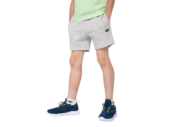 Krótkie Spodenki Chłopięce 4F szary 4FJSS23-TSHOM048