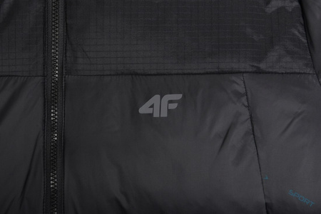 Męska kurtka puchowa zimowa 4F 4FWAW25TDJAM601 czarna
