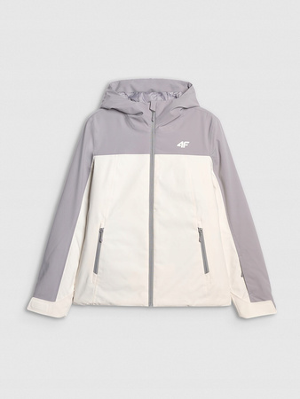 Kurtka narciarska damska 4FWAW25TTJAF0807 jasny szary