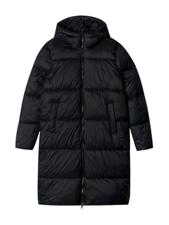 Damski płaszcz puchowy pikowany 4F 4FWAW24TDJAF475 czarny