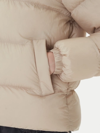 Kurtka damska zimowa adidas JX2947 SHORT PUFFER beżowa