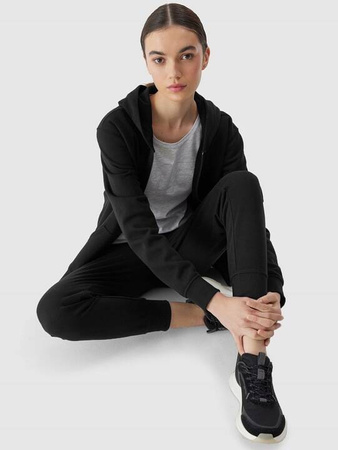 Bluza damska rozpinana z kapturem czarna 4F WSS24 TSWSF0956