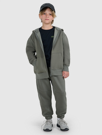 Bluza dresowa rozpinana chłopięca 4FJWAW25TSWSM2135 ciemny szary