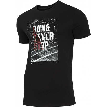 Koszulka T-shirt Męski 4F H4Z20-TSM023 CZARNY
