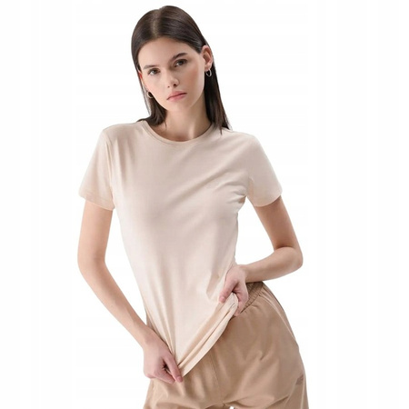 Koszulka damska t-shirt 4F 4FWSS25TTSHF2351 beż