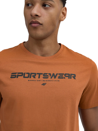 Koszulka Męska 4F brązowy 4FSS23-TTSHM364