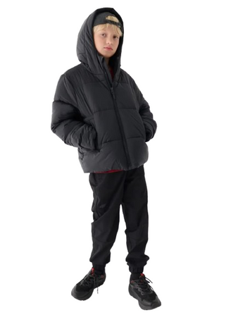 Kurtka chłopięca zimowa puchowa 4F 4FJWAW24TDJAM463 czarna