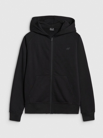 Bluza rozpinana z kapturem damska 4FWMM00TSWSF1763 czarna