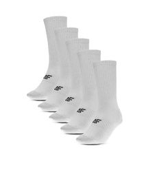 Skarpety damskie wysokie 4FWMM00USOCF476 5 par białe