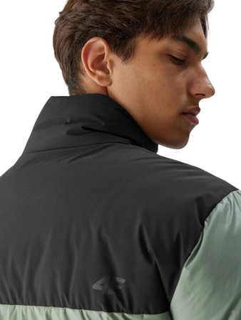 Kurtka Zimowa puchowa Męska 4F WAW23TDJAM348 oliwkowa