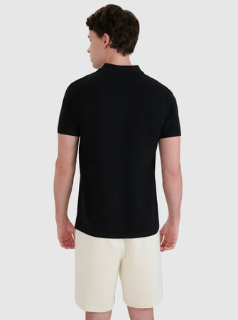 Koszulka męska polo 4FWMM00TPTSM366 czarny