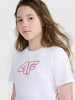Koszulka dziewczęca 4F 4FJWAW25TTSHF2388 biała