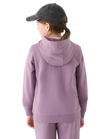 Bluza dresowa dziewczęca rozpinana 4F 4FJWMM00TSWSF1315 fiolet