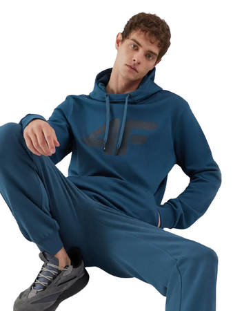 Męska Bluza dresowa z kapturem 4F TSWSM694 denim