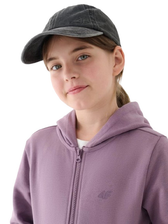 Bluza dresowa dziewczęca rozpinana 4F 4FJWMM00TSWSF1315 fiolet