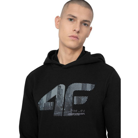 Bluza dresowa z kapturem Męska 4F czarna 4FSS23-TSWSM233